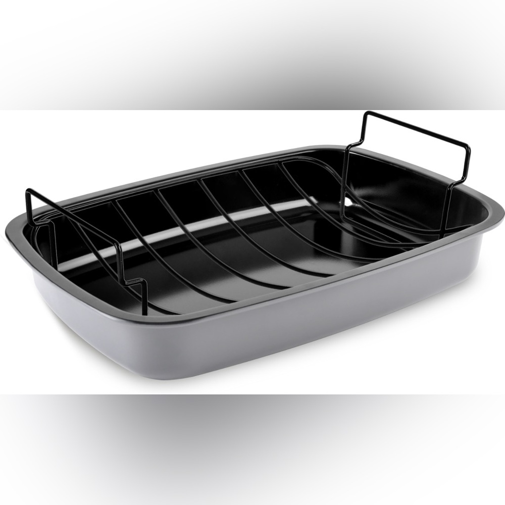 Servappetit Roasting Pan with Rack 17.5" x 12.5" Gray NIB